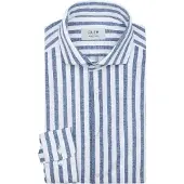 Pure Chemise Lin Optics Rayé Bleu