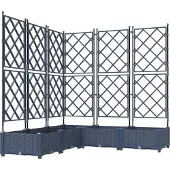 vidaXL Jardin - Jardinière, lot de 5, gris, 120 x 120 x 125,5 cm, plastique
