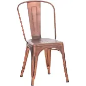 CLP Chaise empilable Benedikt avec dossier en métal, pouvant supporter jusqu'à 200 kg couleur cuivre