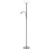 Globo Lighting Globo Design Plafonnier avec lampe de lecture En nickel, chrome & verre, H:180cm