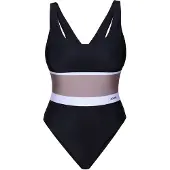 JOOP! Maillot de bain 'Eleganz' taupe / noir / blanc