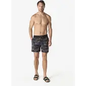 KOROSHI Shorts de bain jaune foncé / noir