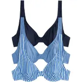 The Set Hauts de bikini bleu marine / bleu-gris / blanc