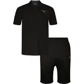 SikSilk Ensemble short et polo Homme Noir