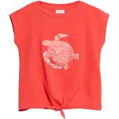 s.Oliver T-Shirt rose ancienne / rouge orangé / blanc
