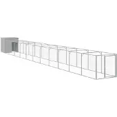 vidaXL Niche pour chiens avec enclos gris clair 110x1221x110cm Acier galvanisé