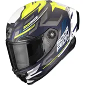 Scorpion EXO-Race Air Kobra, casque intégral ,Mat Bleu Foncé/Jaune Néon/Gris/Blanc ,M