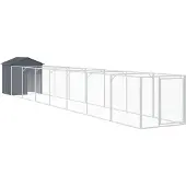 vidaXL Niche pour chiens avec toit Anthracite 117x813x123 cm Acier galvanisé