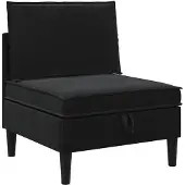 vidaXL Canapé central avec rangement, velours noir