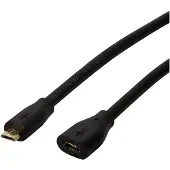 Logilink CU0125 USB 2.0 Verlängerungskabel, Micro-B, 5,0m schwarz