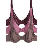 The Set Hauts de bikini chocolat / rose ancienne / lie de vin / blanc
