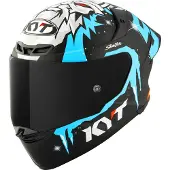 Kyt TT-Revo Masia Replica Winter Test, casque intégral ,Mat Noir/Bleu Clair/Blanc ,XL