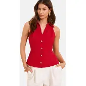 Lipsy Gilet de costume rouge