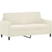 vidaXL Ensemble de canapés 2 pièces avec coussins Crème Velours