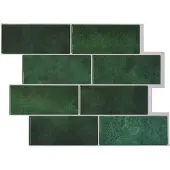 vidaXL Carreau de métro 20 pcs Vert foncé 29 x 21 cm Polyuréthane et PET