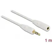 DeLOCK - Rallonge de câble audio - mini-phone stereo 3.5 mm femelle pour mini-phone stereo 3.5 mm mâle - 1 m - blanc