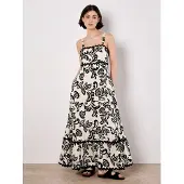 Apricot Robe crème / noir