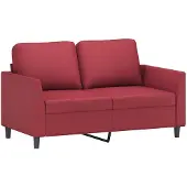 vidaXL Canapé à 2 places Rouge bordeaux 120 cm Similicuir