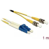 DeLOCK - Câble réseau - mode unique LC (M) pour mode unique ST (M) - 1 m - fibre optique - 9 / 125 micromètres - OS2 - sans halogène - jaune