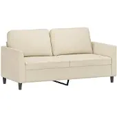vidaXL Canapé à 2 places Crème 140 cm Similicuir