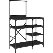 vidaXL Étagère de boulangerie noire 90x40x132 cm Bois composite et métal
