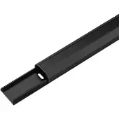 Pro Goobay 90723 Chemin de câbles demi-rond en aluminium 33 mm, longueur 1,1 m, noir - pour poser les câbles de manière invisible