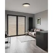 Lyora Plafonnier design Pauline noir avec verre Ø 55cm