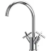 Steinberg Mitigeur à deux poignées pour lavabo avec gicleur, saillie de 155 mm, chromé, 1 pièce.
