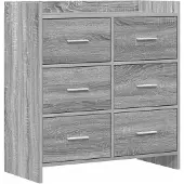 vidaXL Buffet gris Sonoma 75 x 33 x 80 cm en aggloméré
