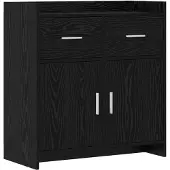 vidaXL Buffet en chêne noir 75 x 36 x 80 cm, aggloméré