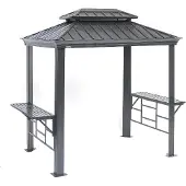 Sojag Pavillon Messina BBQ 6x8 anthracite 179 x 292 x 262 cm (L x l x h) Aluminium