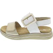 Remonte Sandales Cuir Compensé - Blanc Combi