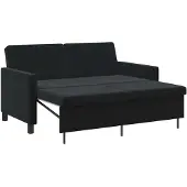 vidaXL Canapé-Lit Noir Tissu