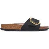 Birkenstock pour femme. 1032965 Sandales Madrid Big Buckle (Coupe Étroite) noir (41), Plat, Aucun, Casuel