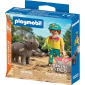 Playmobil geobra Brandstätter Stiftung & Co.K DuoPack « Soigneur animalier avec rhinocéros »