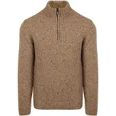 Suitable Pull Demi-Zip Donnegal Tweed Laine Eco Beige