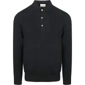 Profuomo Polo Manches Longues Luxury Basic Marine Bleu Bleu foncé taille L