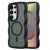 Selencia Coque arrière Wavy avec MagSafe pour Samsung Galaxy S25 Ultra - Noir