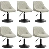 vidaXL Chaises de salle à manger 6 pcs. Pivotant Crème Velours