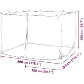 vidaXL Moustiquaire d'extérieur 220 mailles noire 300 x 300 x 200 cm
