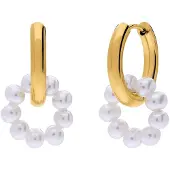 Lucardi Boucles d'oreilles 'Statement' or / blanc perle