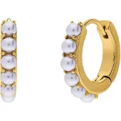 Lucardi Boucles d'oreilles or / blanc perle