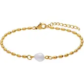 Lucardi Bracelet 'Moderner Look' or / blanc perle