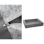 Bia Bed Housse de panier pour chien en simili-cuir Gris