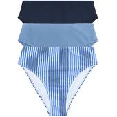 The Set Bas de bikini bleu / bleu marine / blanc