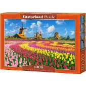 Castorland Puzzle Les Moulins Parmis les Tulipes - 1000 pièces