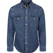 Levi's T-Shirt 'Barstow Western Standard Fit Shirt' bleu denim