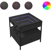 vidaXL Table basse avec Infinity-LED noir 50x50x51 cm