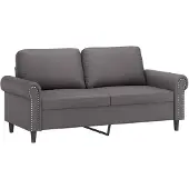 vidaXL Canapé à 2 places Gris 140 cm Similicuir