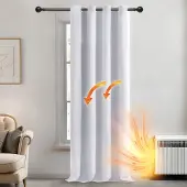 OEM Rideaux thermiques, 132 x 274 cm, gris-blanc, 1 pièce